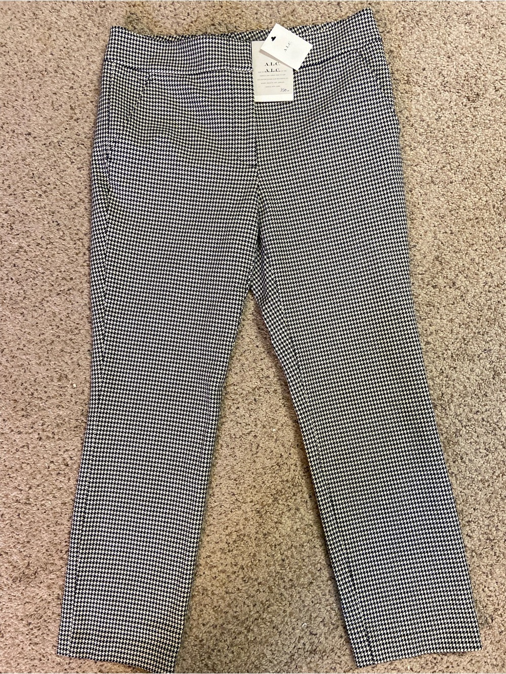 NWT A.L.C. ALC Black/white Houndstooth Plaid Dress Pants Office Crop Sz 8 Womens